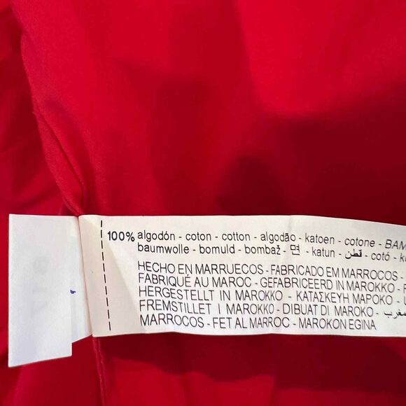 Zara basic red blouse Asymmetrical mock neck long sleeve size S cyber core - Picture 13 of 14